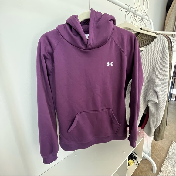 🩷UNDER ARMOUR WOMENS PURPLE HOODIE SWEATSHIRT WORKOUT SIZE MEDIUM - Picture 2 of 10